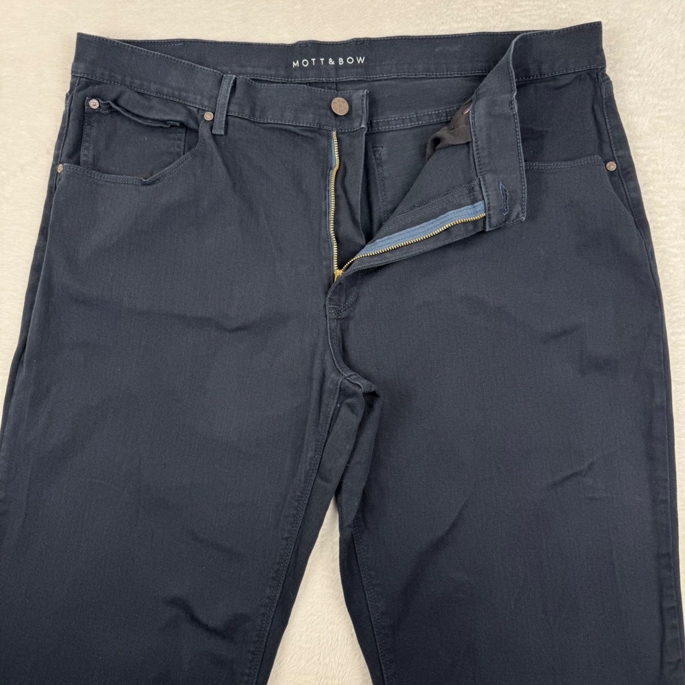 Mott & Bow Mercer Straight Leg Jeans Mens 40x32 Navy Blue Stretch Denim